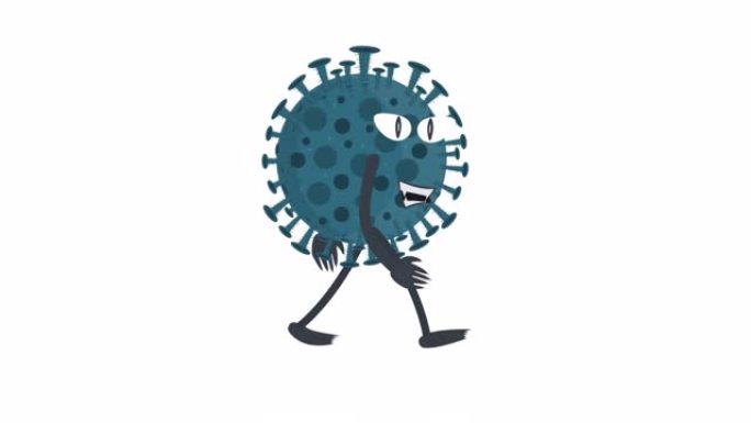 字符病毒。冠状病毒的动画。卡通