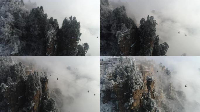 中国湖南张家界天子山的雪