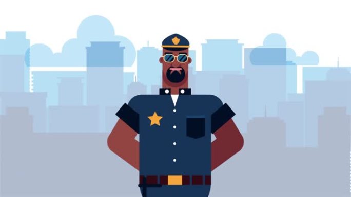 警官工人角色动画