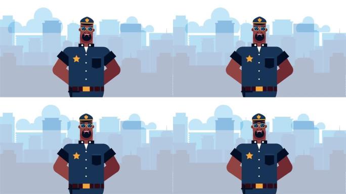 警官工人角色动画