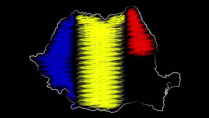 克拉约瓦罗马尼亚为地图和旗帜着色。运动设计。