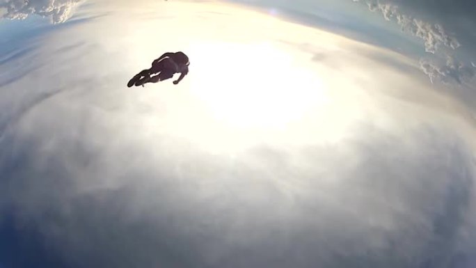 跳伞运动员从飞机上跳下来后进行循环