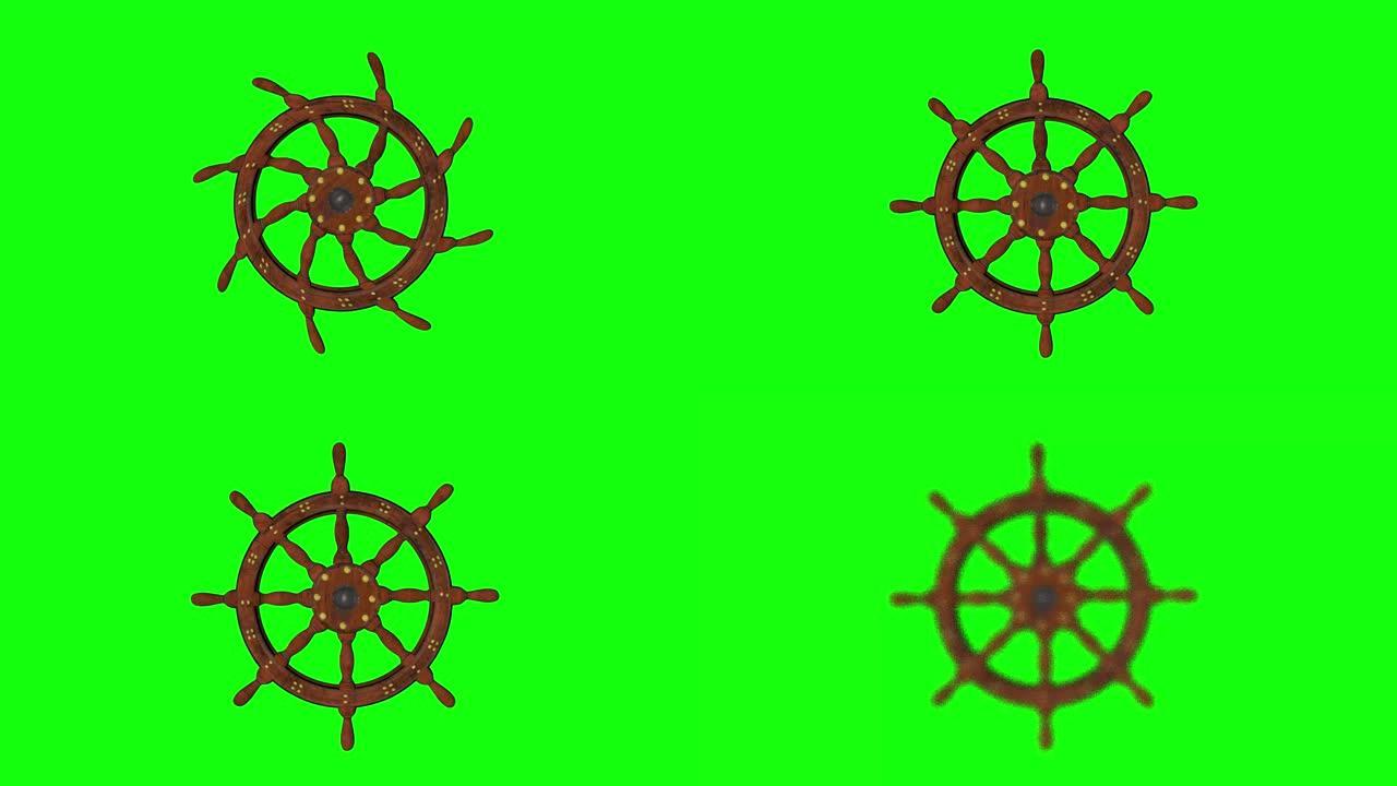 8动画航海木船轮绿屏3d色度键