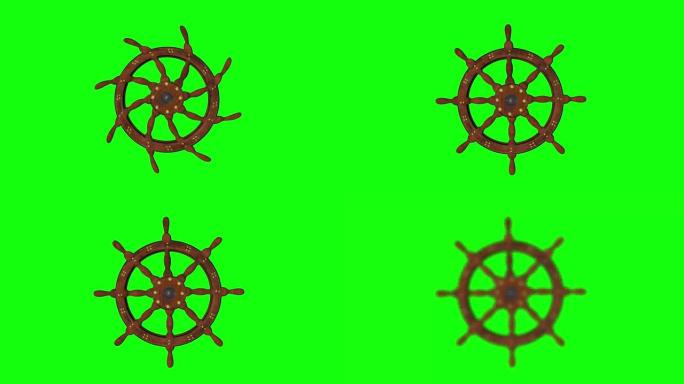 8动画航海木船轮绿屏3d色度键