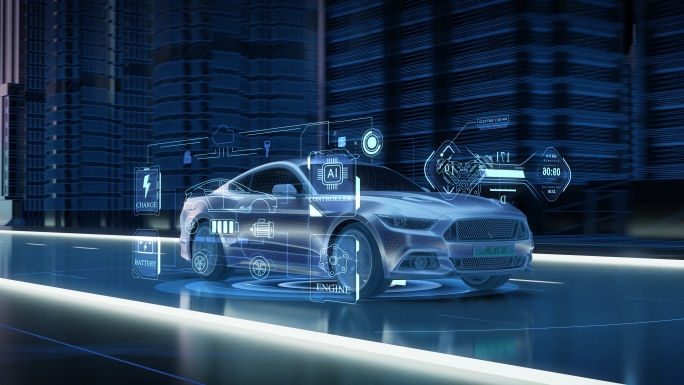 HUD科技感智慧智能新能源汽车视频素材