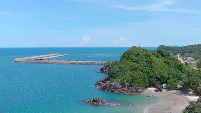 泰国Bangsaphan Prachuapkirikhan的Bo Thong Lang岛鸟瞰图