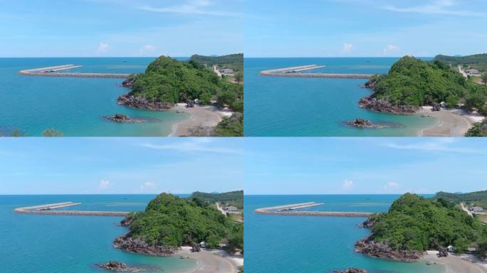 泰国Bangsaphan Prachuapkirikhan的Bo Thong Lang岛鸟瞰图