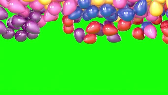 彩色气球漂浮在背景上。彩色飞行气球。氦气球在空中升起。