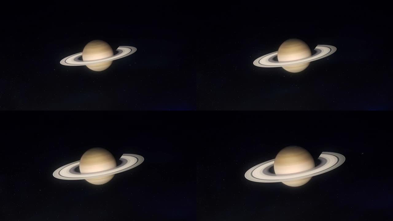 土星和两个卫星