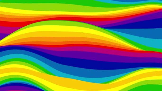 明亮的彩虹色抽象彩色波浪形背景。
