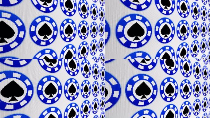 扑克筹码黑桃像素屏幕动画背景