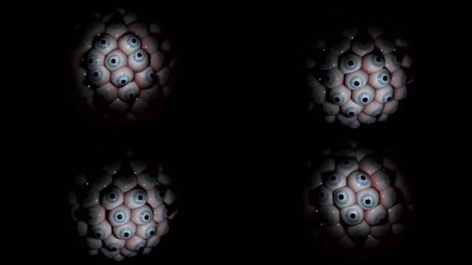 眼球旋转。抽象3d动画。