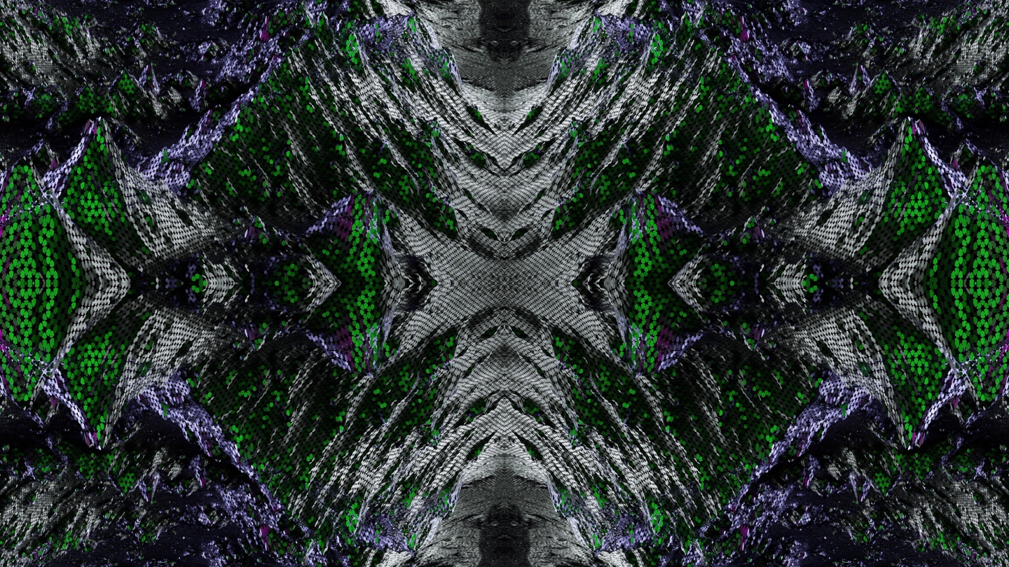 【4K时尚背景】奢华花纹金属绿紫迷幻空间