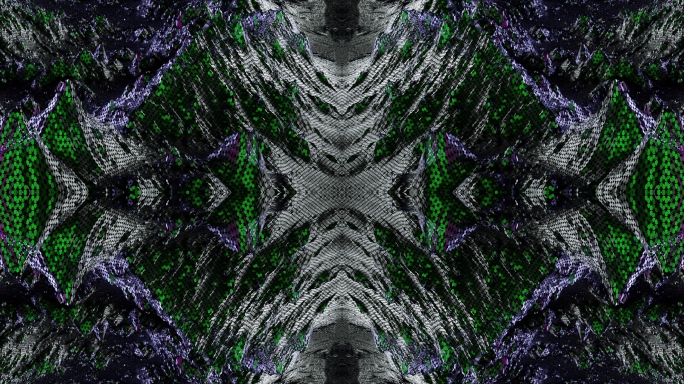【4K时尚背景】奢华花纹金属绿紫迷幻空间
