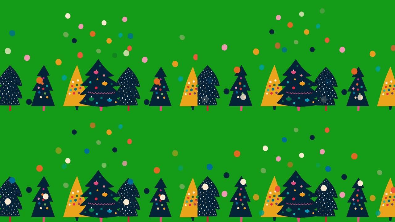 圣诞庆典绿屏运动图形