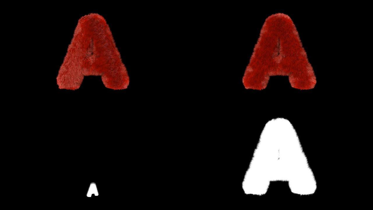 毛茸茸的毛发毛皮文字排版与阿尔法通道A