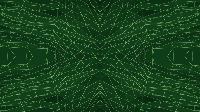 【4K时尚背景】绿色闪动3D几何碎片空间