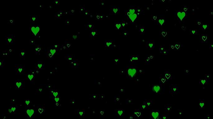 绿色心脏运动图形与夜间背景