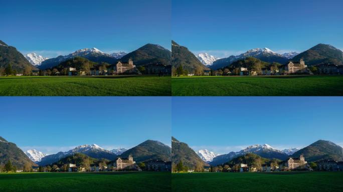 从因特拉肯到瑞士苏黎世的4k景观和风景