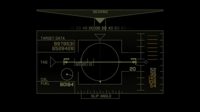 高科技软件导航屏幕。航空导航面板。