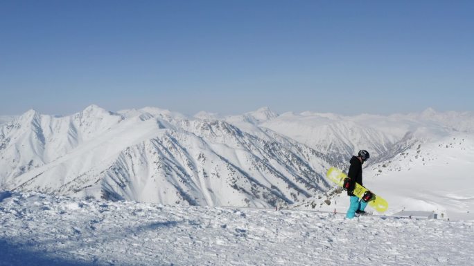滑雪冬景航拍