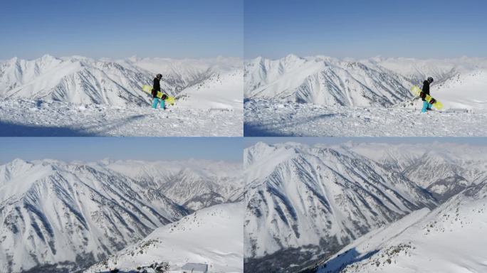 滑雪冬景航拍