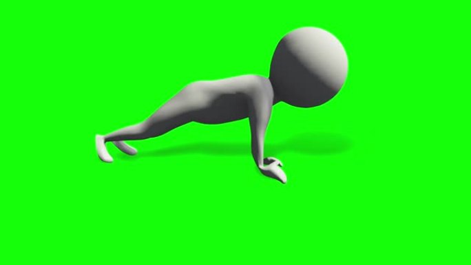 3DCG人体运动CG动画俯卧撑
