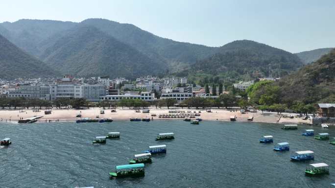 航拍抚仙湖禄充景区