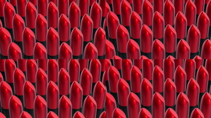 红色唇膏的循环3D动画