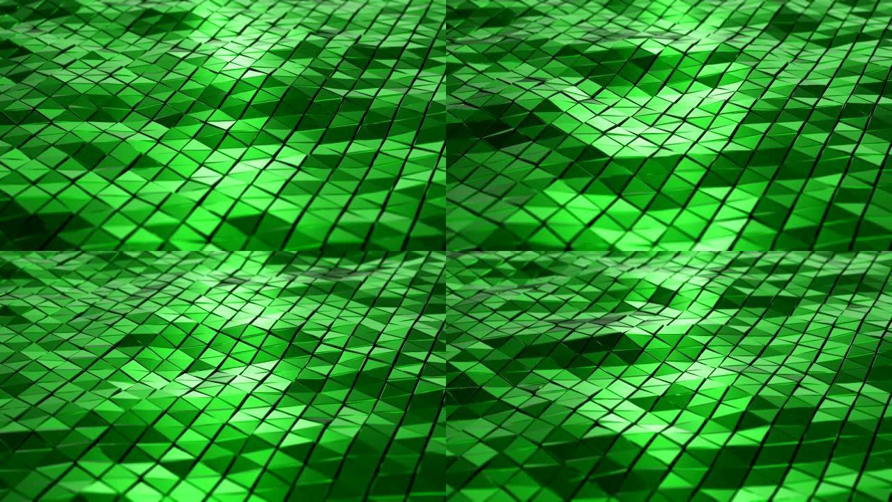 抽象几何背景 -- 金属表面的海浪。4k分辨率。
