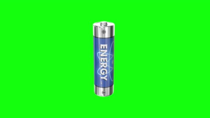 8动画3d碱性电池充电能量伏特瓦AAA AA绿屏色度键