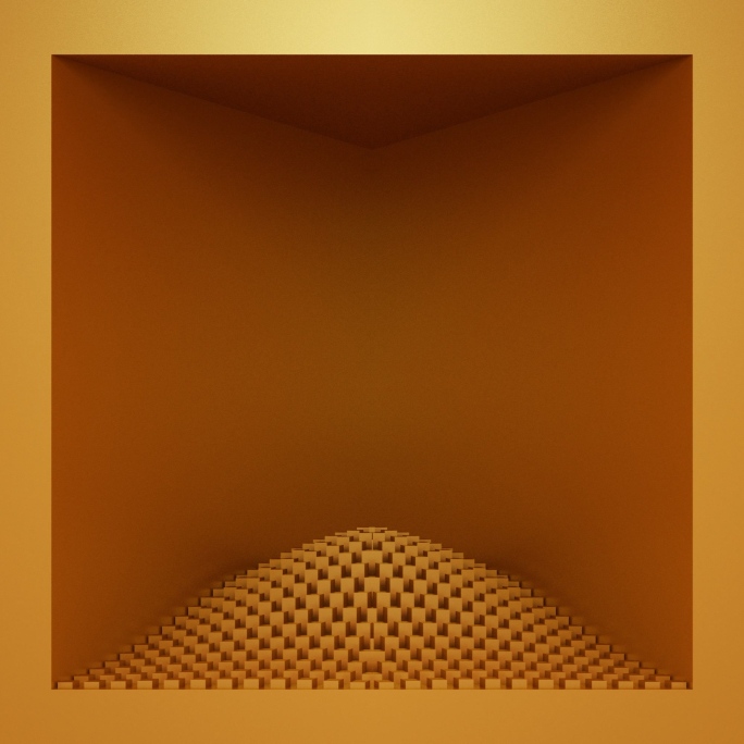 【裸眼3D】金色立体波形几何意境矩阵空间