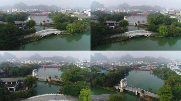 桂林市从李河散布在群山之中
