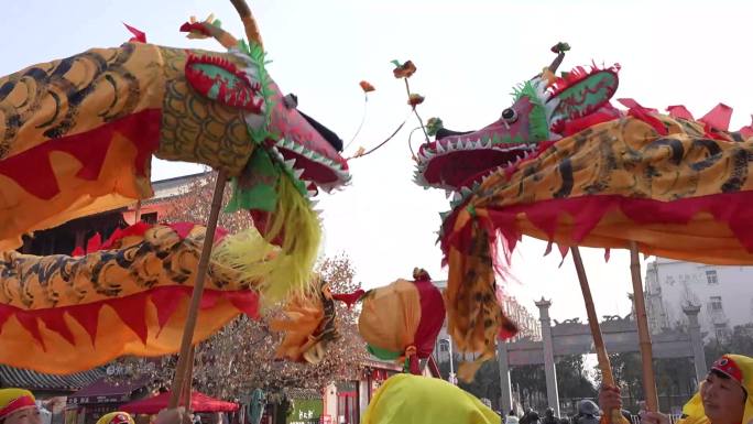 舞龙庙会过节节日过大年