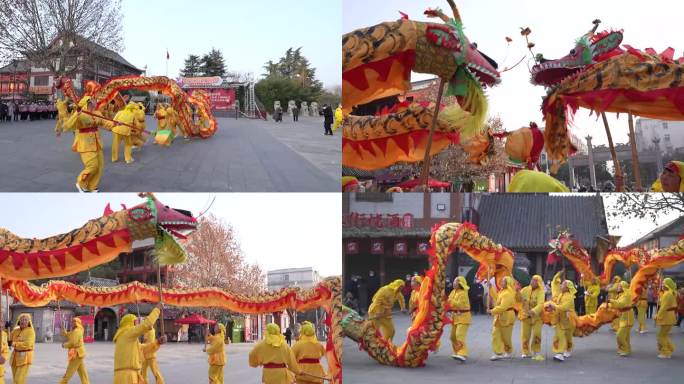 舞龙庙会过节节日过大年