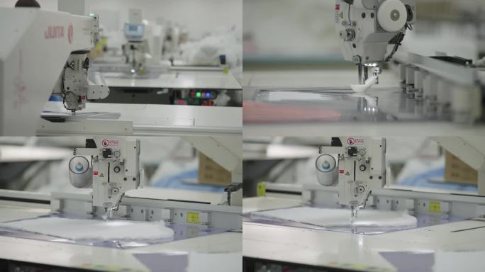 实拍纺织厂制衣厂缝纫加工生产