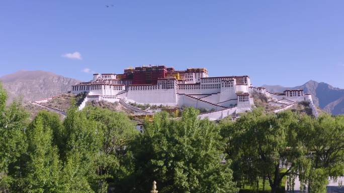 布达拉宫广场航拍 西藏旅游