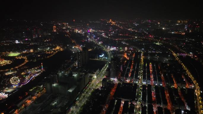 楚雄城市夜景航拍