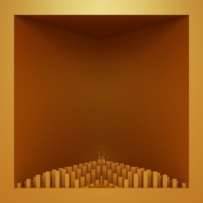 【裸眼3D】金色韵律立体几何意境矩阵空间