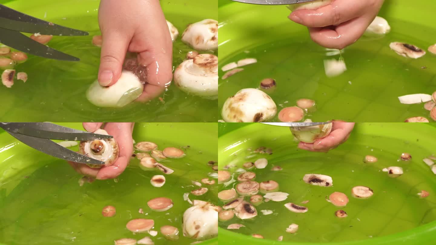 剪口蘑根厨房剪处理蘑菇 (7)