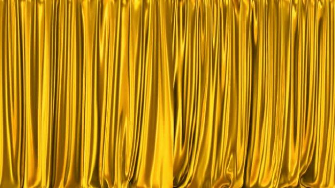 光泽黄色窗帘的3D动画