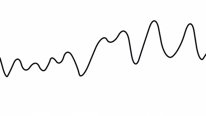音频波，心跳或声波的运动图形绘制。2d动画4k