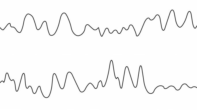 音频波，心跳或声波的运动图形绘制。2d动画4k