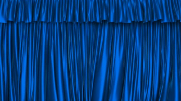 纹理蓝色窗帘的3D动画