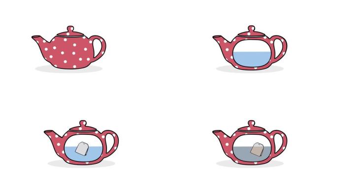 视频茶壶泡茶。热口味茶。