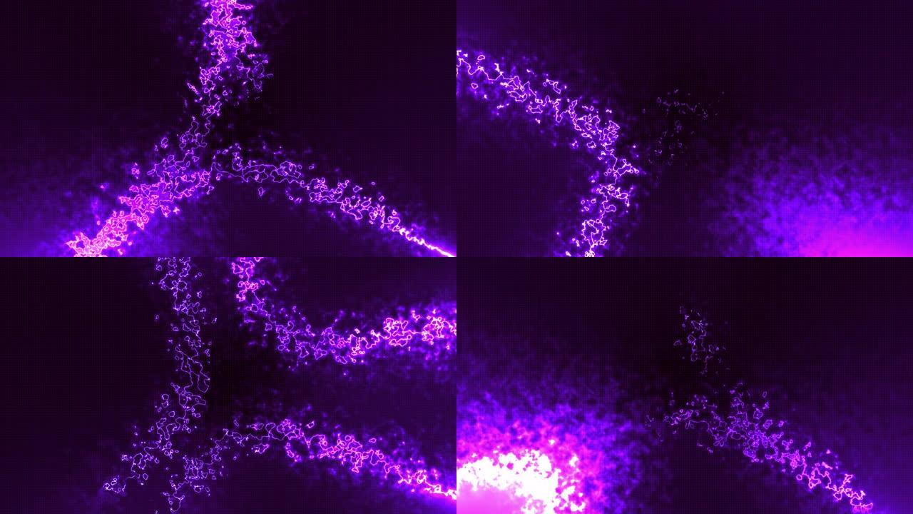 4k抽象流体颜色渐变霓虹紫色背景