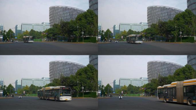 成都市中心现代综合交通街全景4k中国