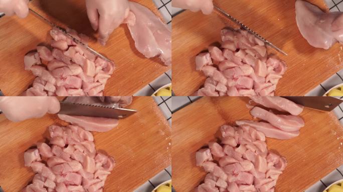 鸡胸肉切块切鸡肉 (5)