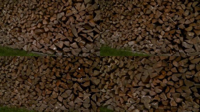 堆积式原木木料视频素材