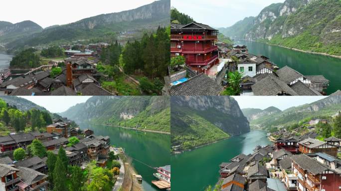 4K重庆市酉阳县龚滩古镇旅游景区白天风景